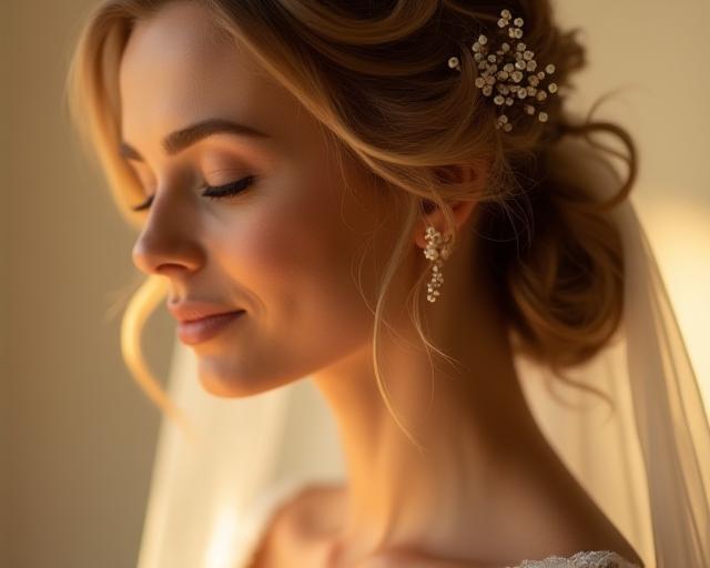 Peinado de novia romántico